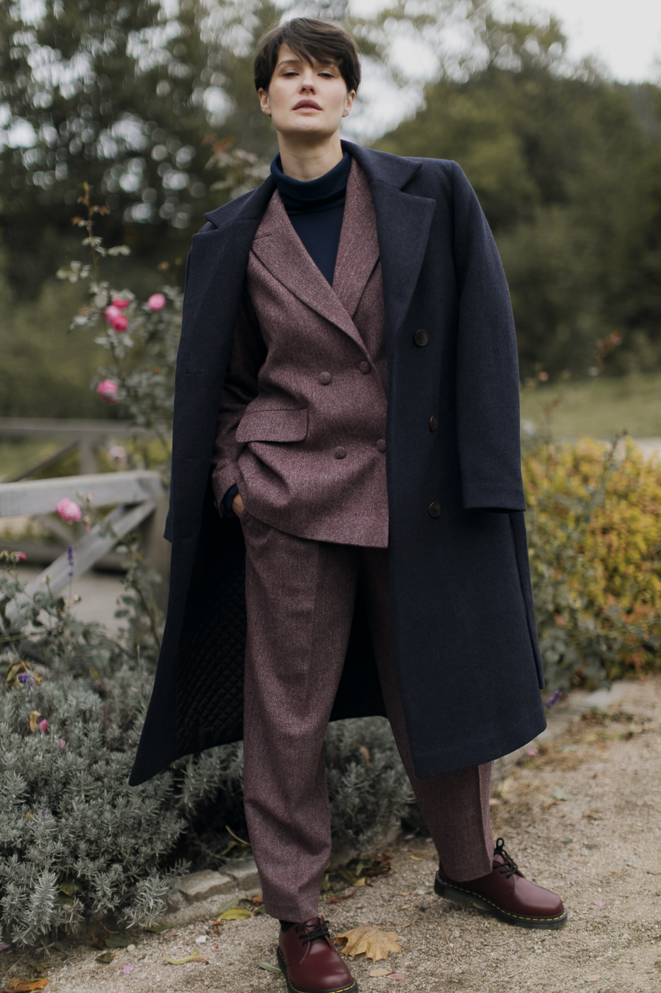 Spodnie wełniane jodełka_1 Spodnie Elegantki jodełka • Wełna Merino • - obrazek 10