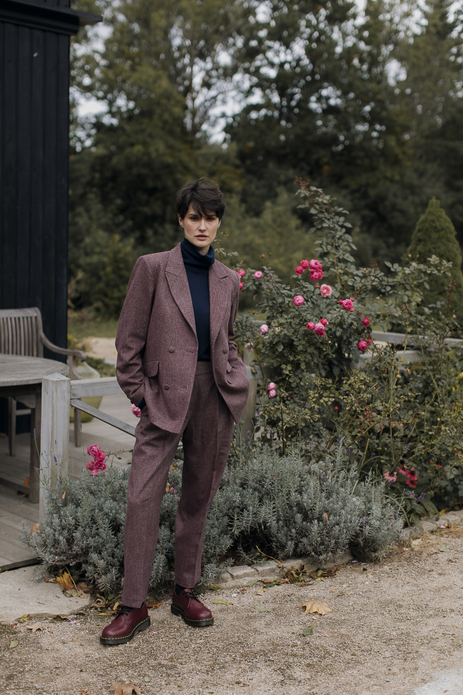 Spodnie wełniane jodełka_2 Spodnie Elegantki jodełka • Wełna Merino • - obrazek 12