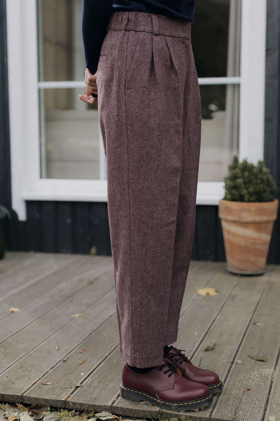 Spodnie wełniane jodełka_8 Spodnie Elegantki jodełka • Wełna Merino • - obrazek 7