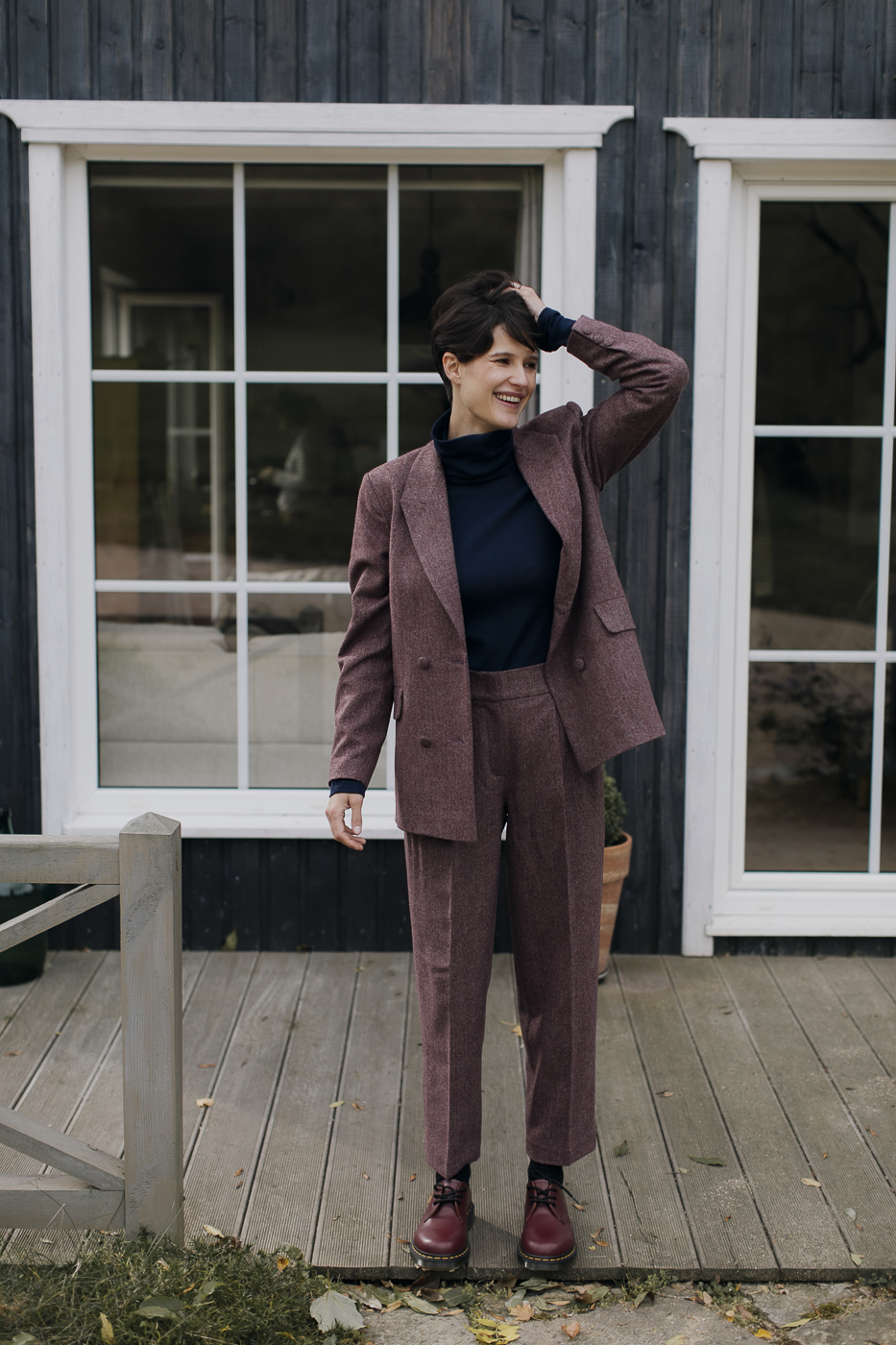 Spodnie wełniane jodełka_9 Spodnie Elegantki jodełka • Wełna Merino • - obrazek 8