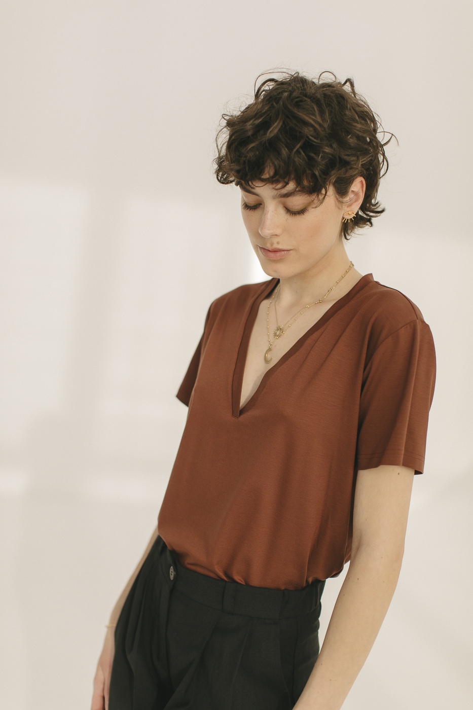 T-shirt Luzak_czekolada_1 T-shirt Luzak • Tencel • - obrazek 3