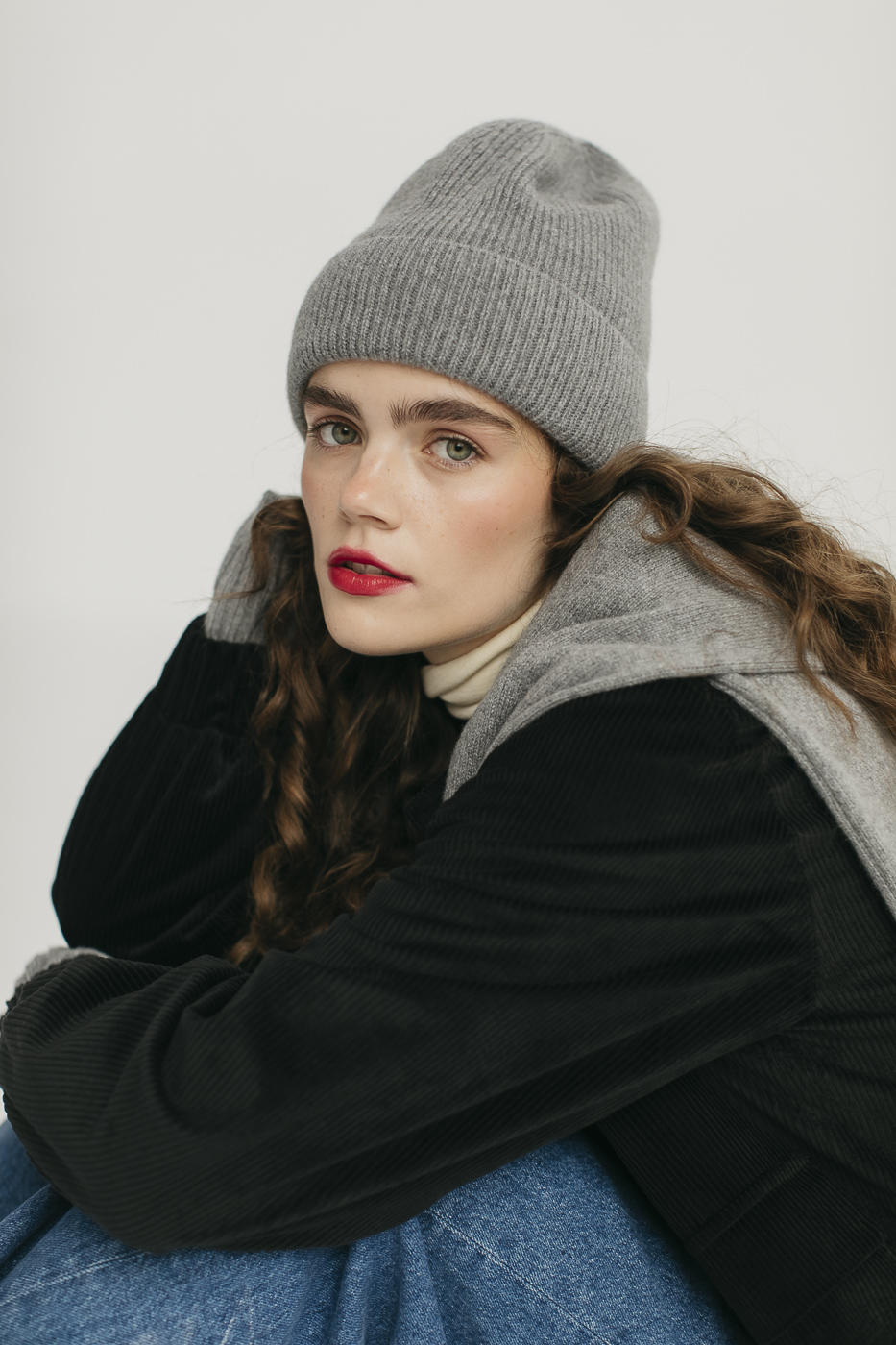 Czapka_merino_kaszmir_szara_3 Czapka SISU • Wełna Merino + Kaszmir • - obrazek 13