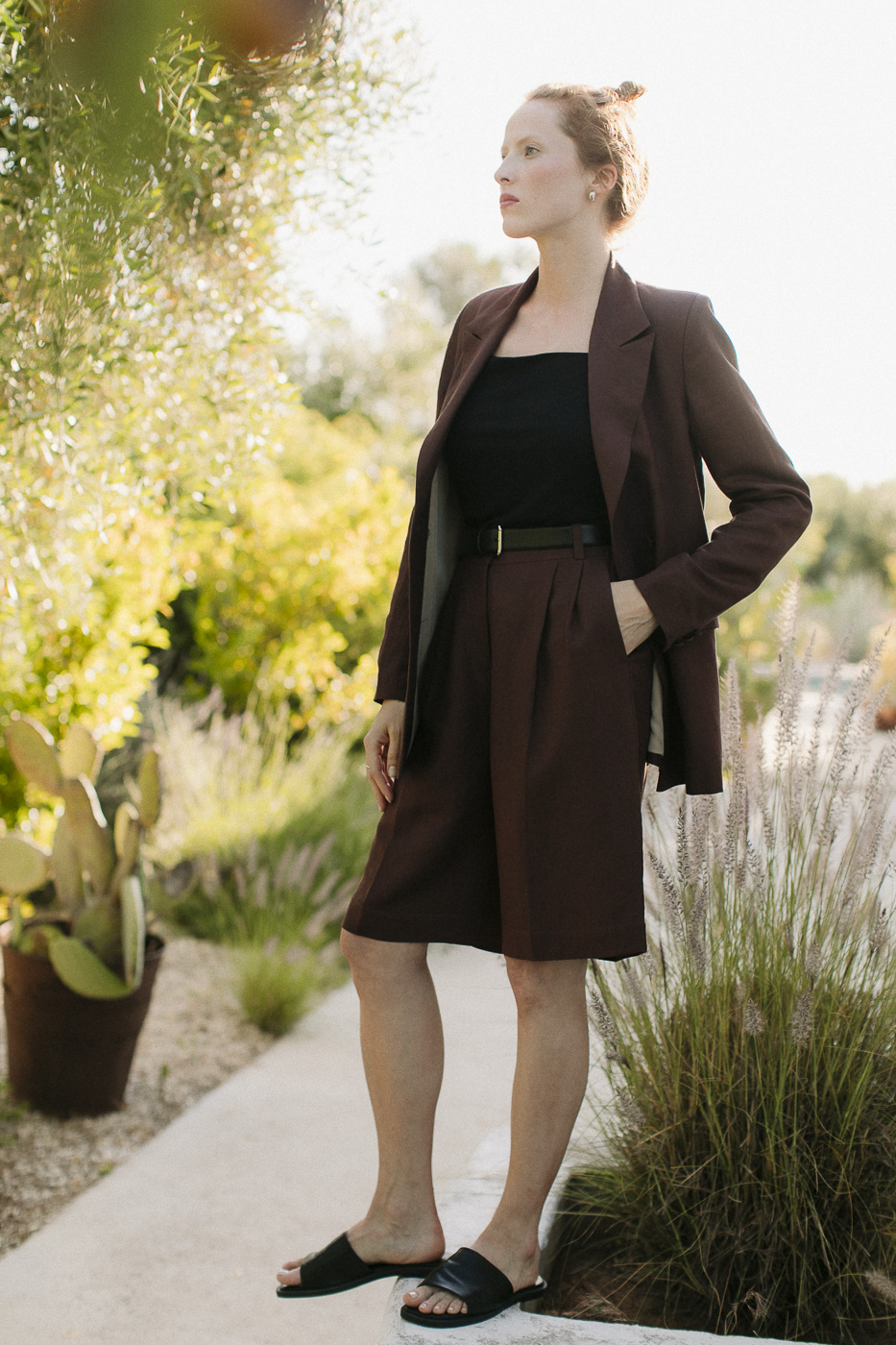 bermudy-len-rayon-brąz-natula-6 Bermudy Saint-Tropez • Len+Rayon • - obrazek 6
