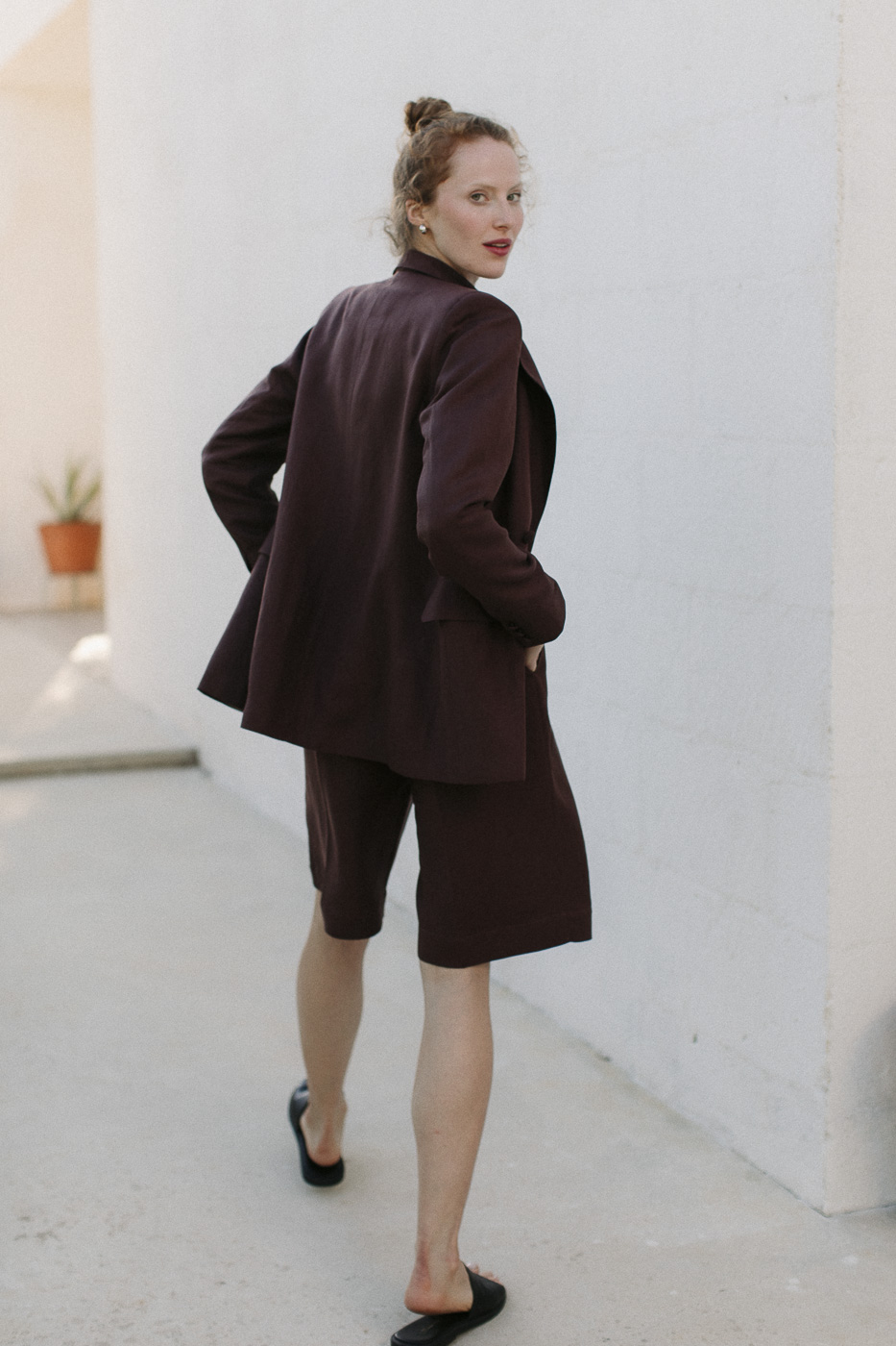 bermudy-len-rayon-brąz-natula-8 Bermudy Saint-Tropez • Len+Rayon • - obrazek 7