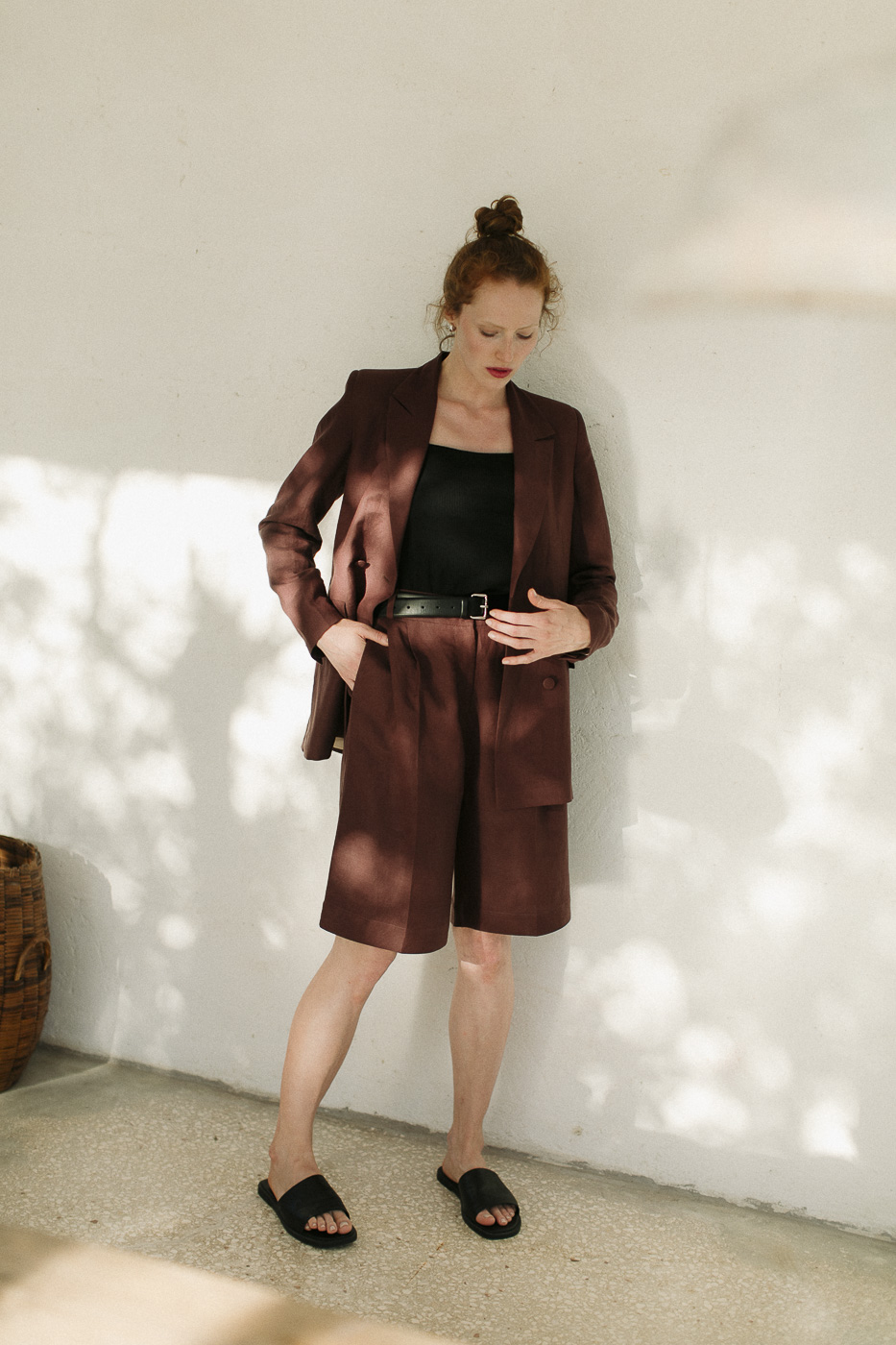 bermudy-len-rayon-brąz-natula-9 Bermudy Saint-Tropez • Len+Rayon • - obrazek 2