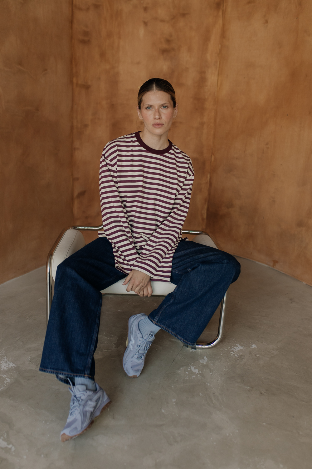 Longsleeve-Bueno-bawełna-ecrue-wino-paski-natula-1 Longsleeve Bueno • Bawełna • - obrazek 14